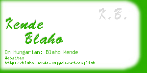 kende blaho business card
